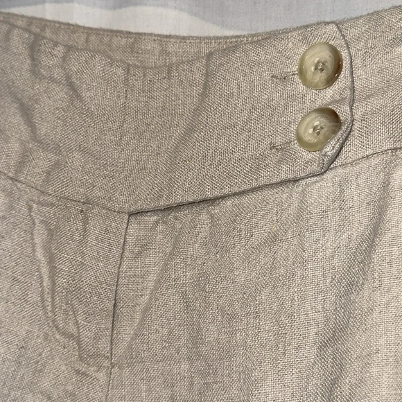 cream / beige Michael Michael Kors 100% linen pants size 8 - Picture 3 of 6